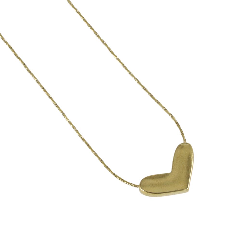 Puffed Heart Stainless Steel Necklace