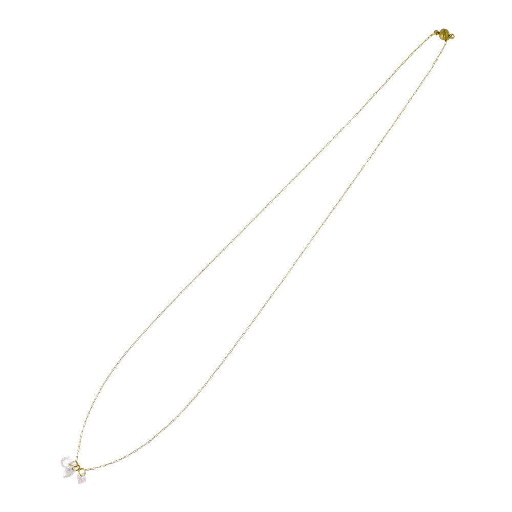 Three Stone Charm Magnetic Clasp Necklace