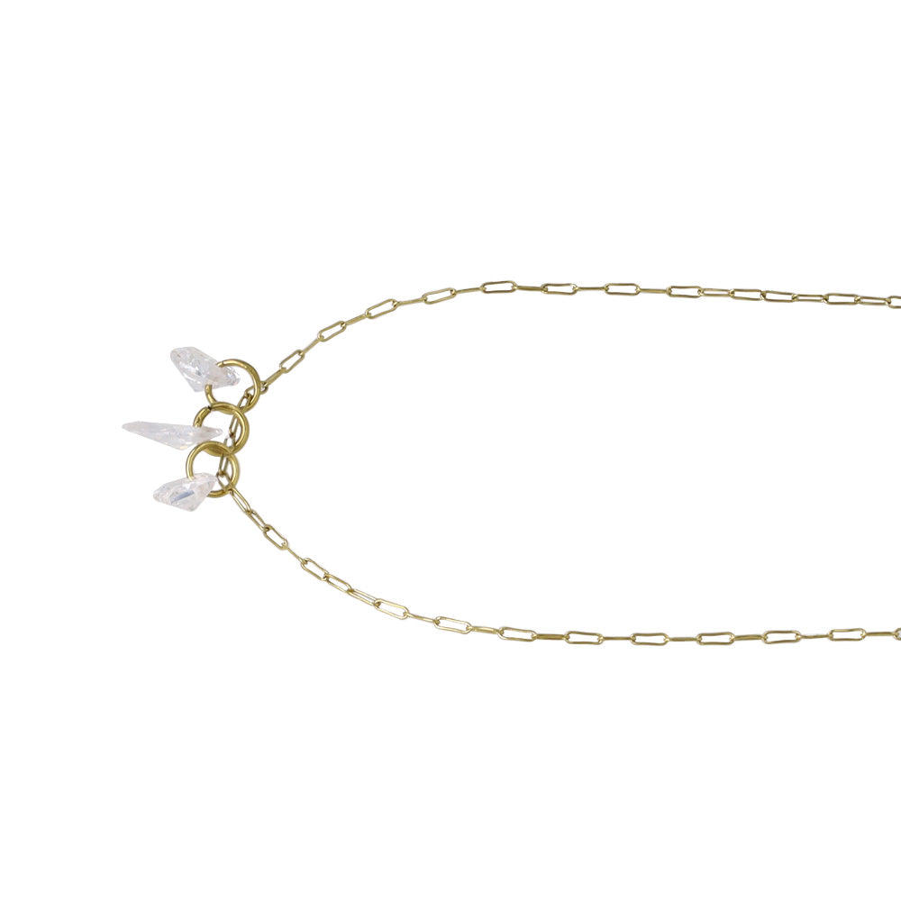 Three Stone Charm Magnetic Clasp Necklace