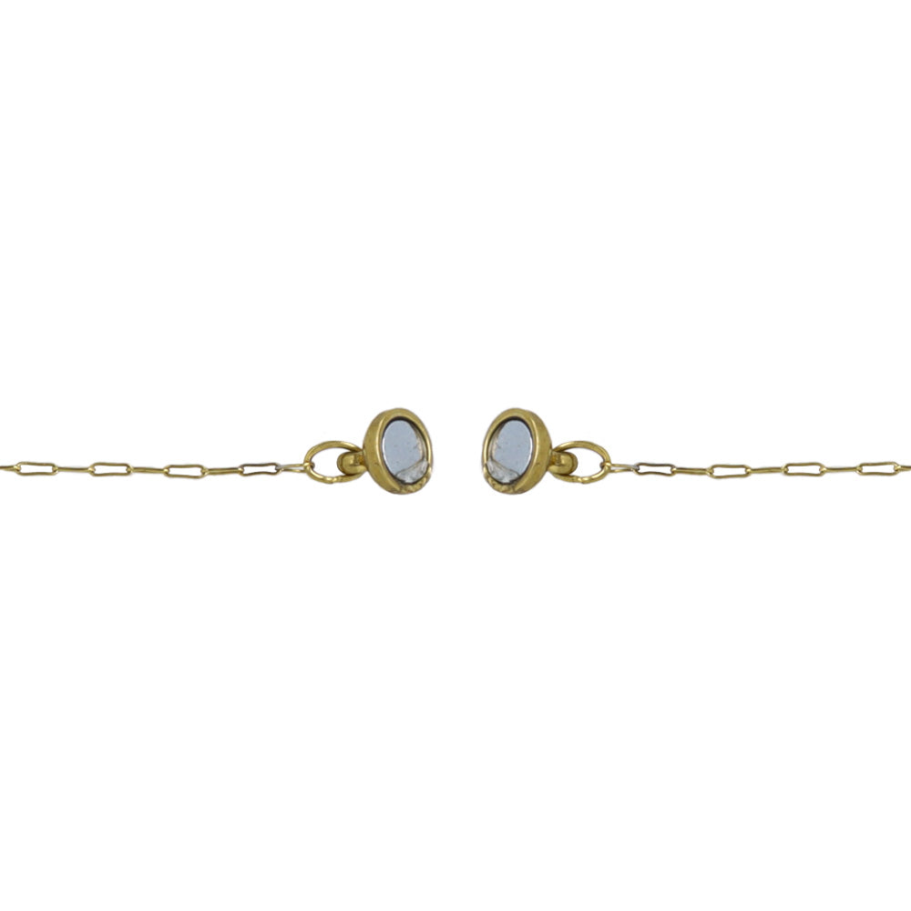 Three Stone Charm Magnetic Clasp Necklace