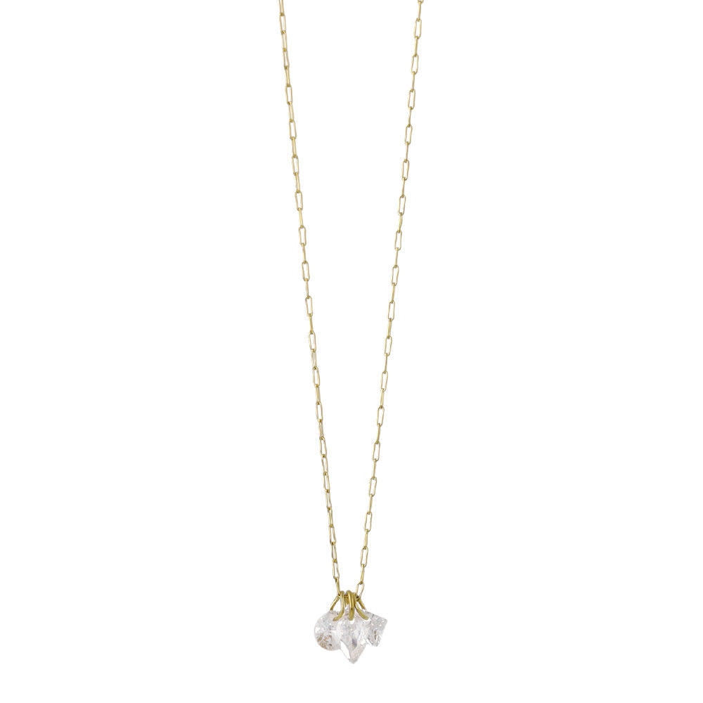 Three Stone Charm Magnetic Clasp Necklace