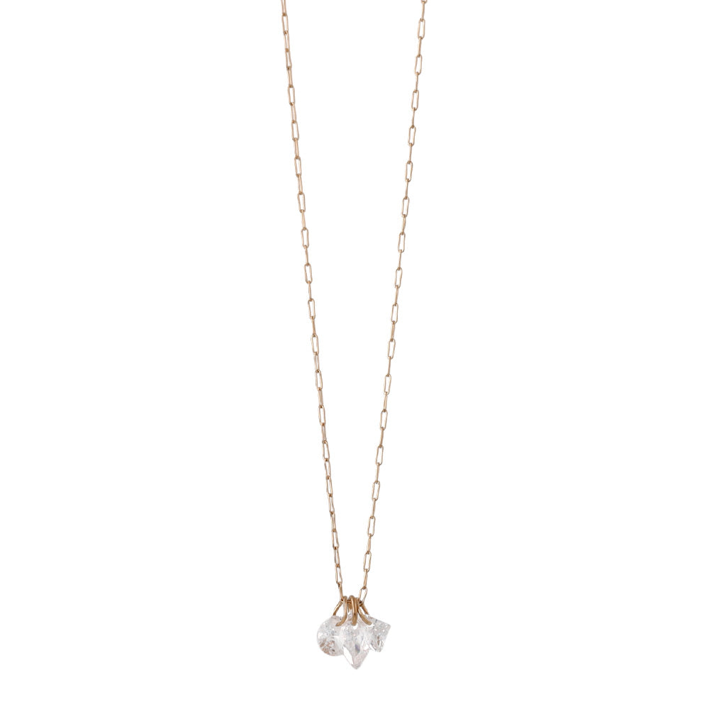 Three Stone Charm Magnetic Clasp Necklace