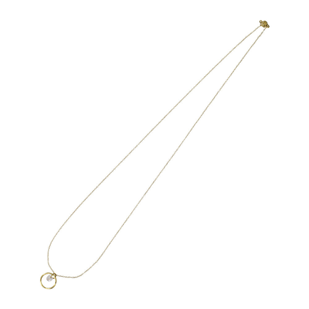 Ring and Stone Pendant Magnetic Clasp Necklace