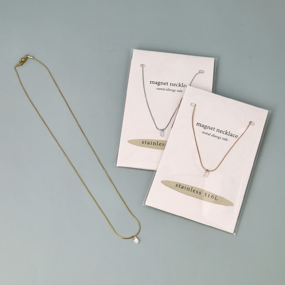 Rectangle Stone Magnetic Clasp Necklace