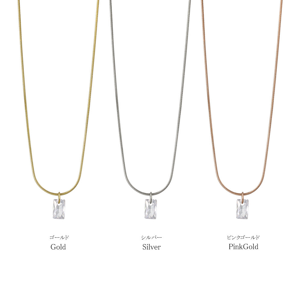 Rectangle Stone Magnetic Clasp Necklace