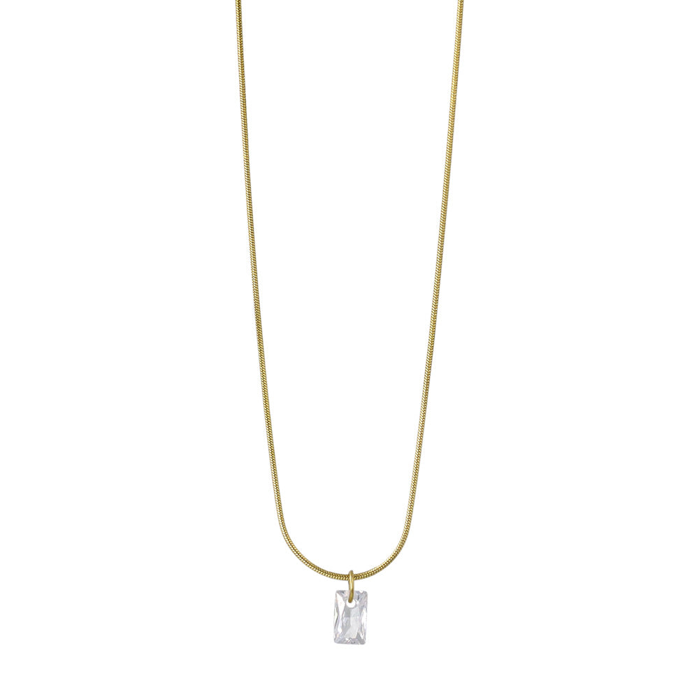 Rectangle Stone Magnetic Clasp Necklace