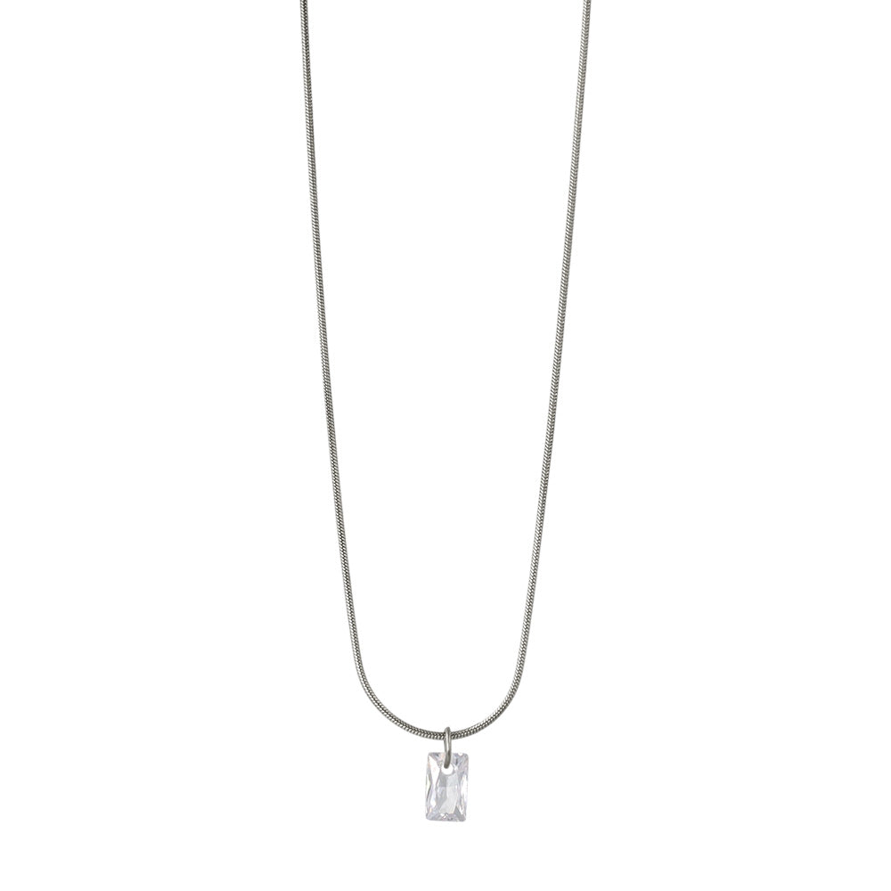 Rectangle Stone Magnetic Clasp Necklace