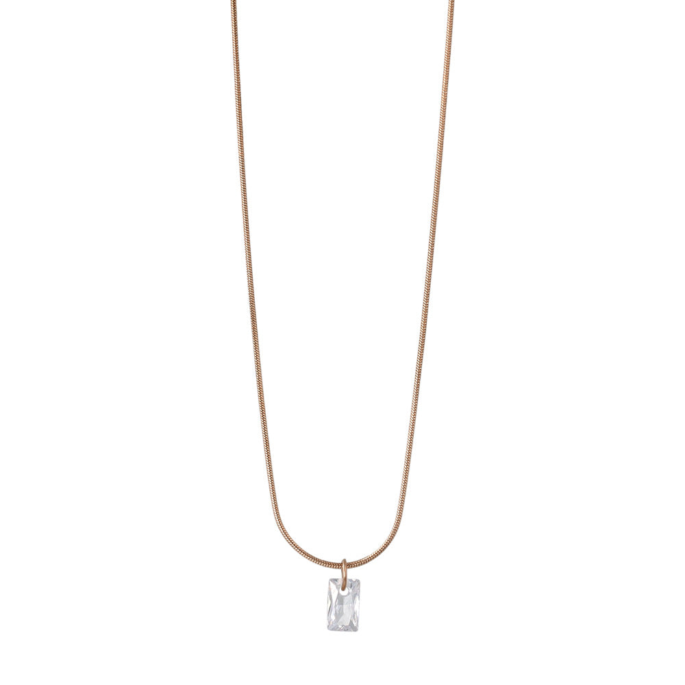 Rectangle Stone Magnetic Clasp Necklace