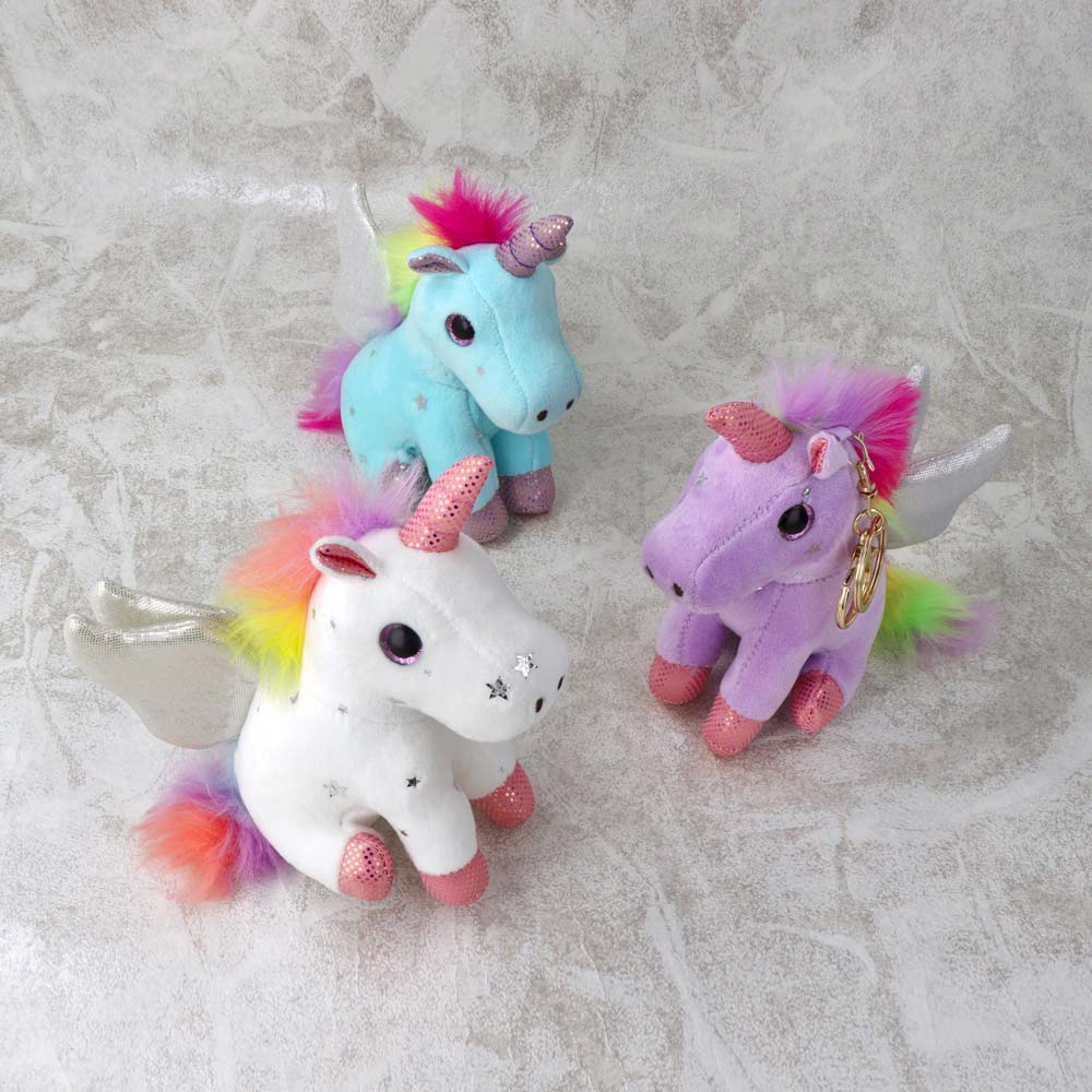 Winged Unicorn Plush Keychain