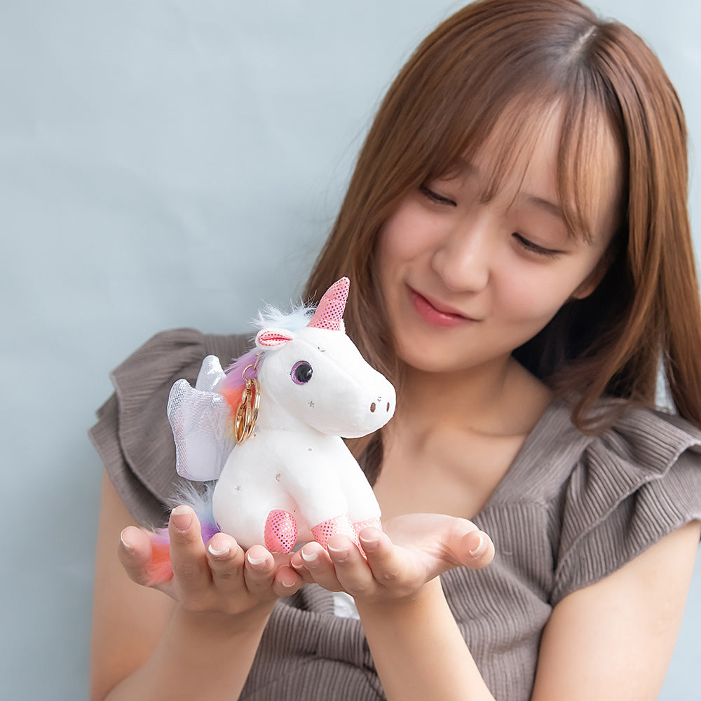Winged Unicorn Plush Keychain