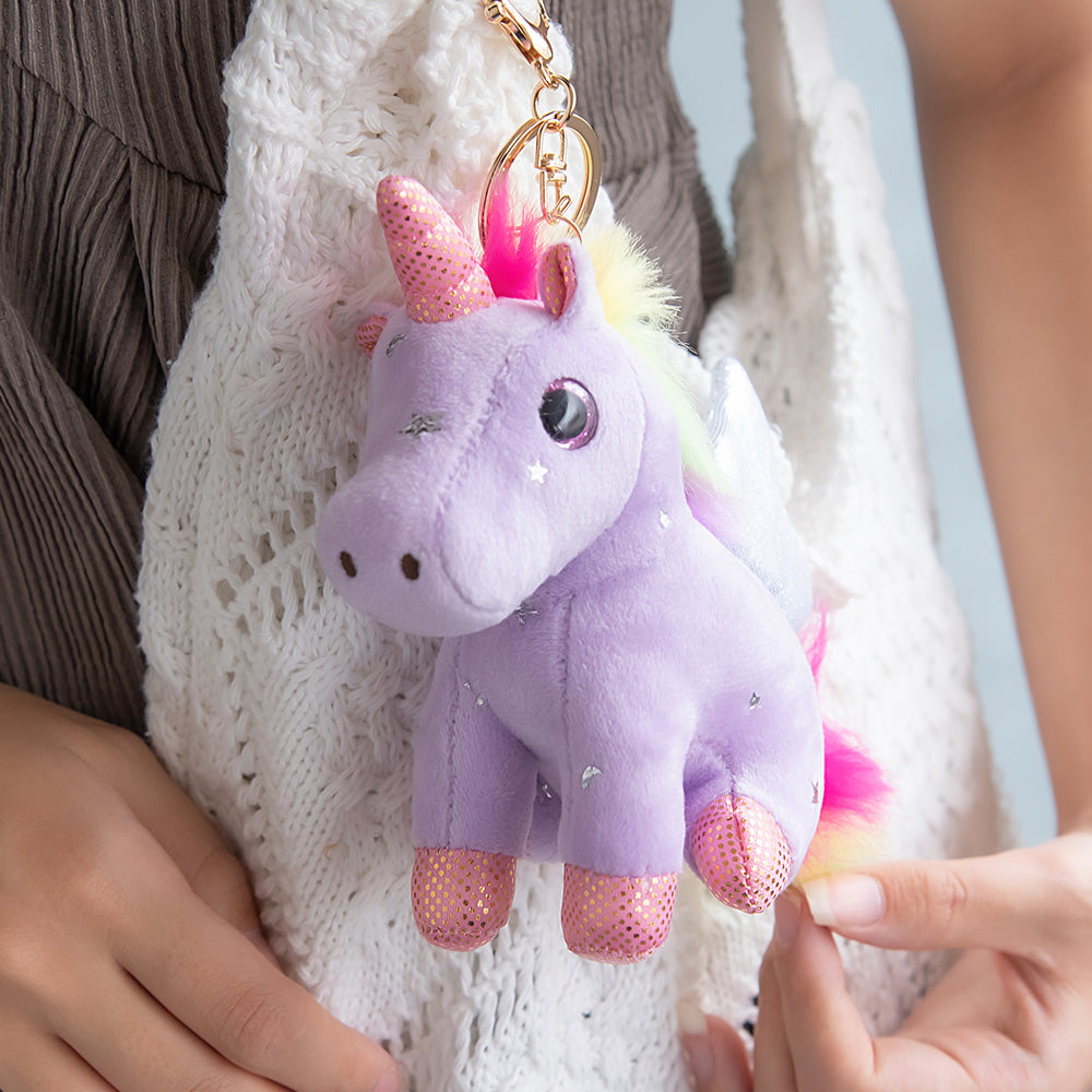 Winged Unicorn Plush Keychain