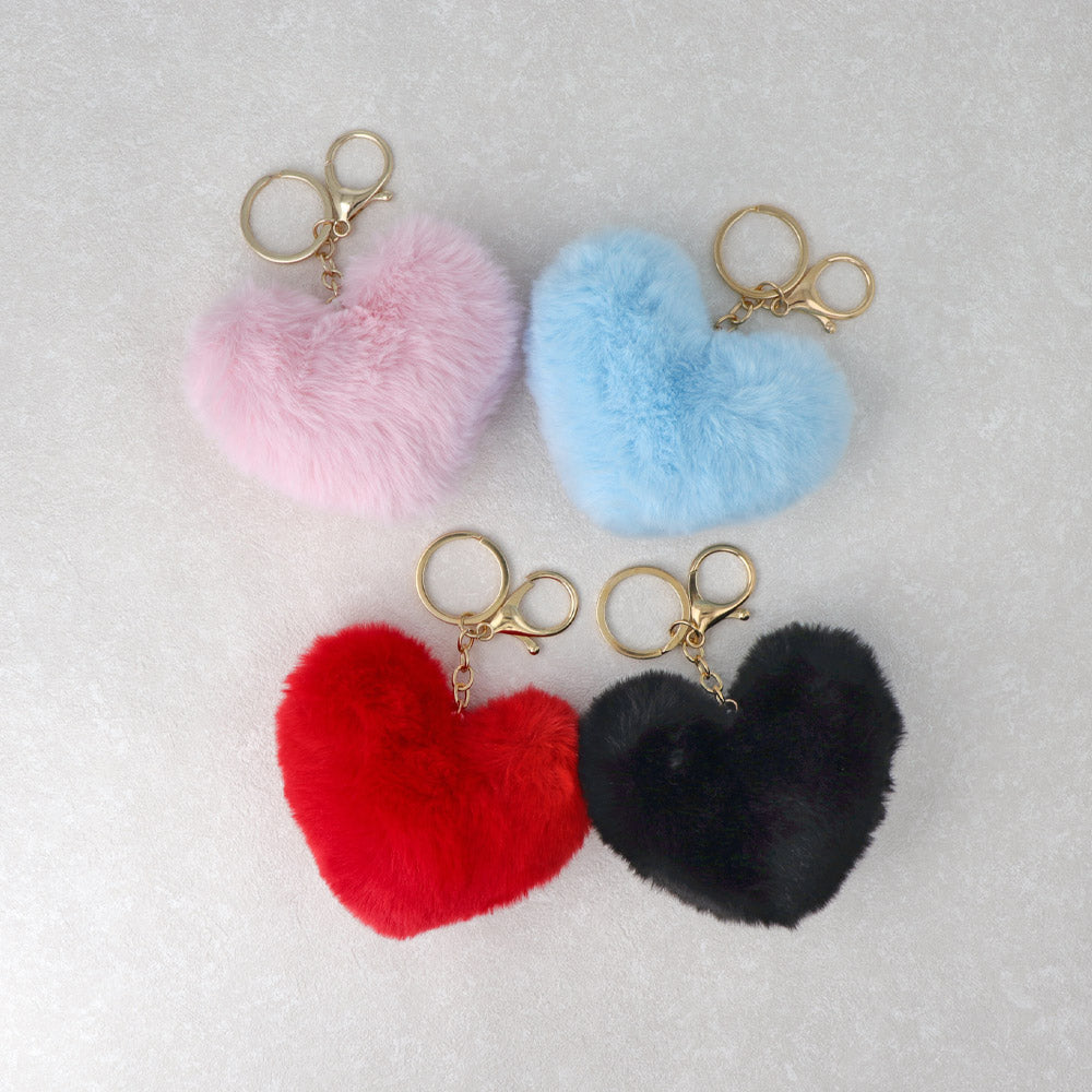 Fluffy Heart Keychain