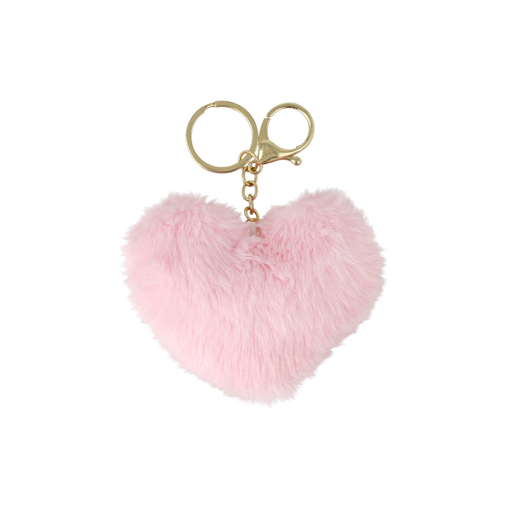 Fluffy Heart Keychain
