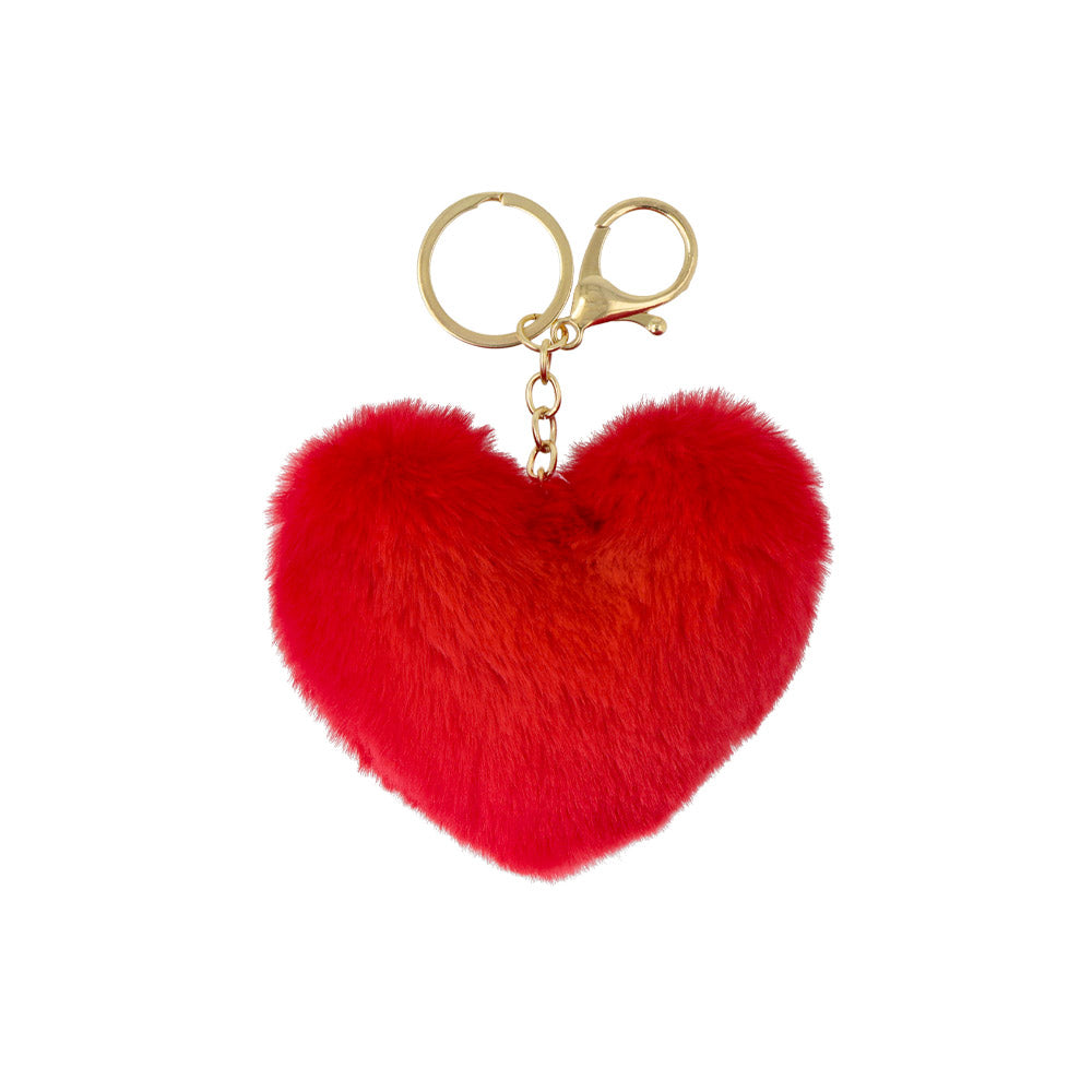 Fluffy Heart Keychain