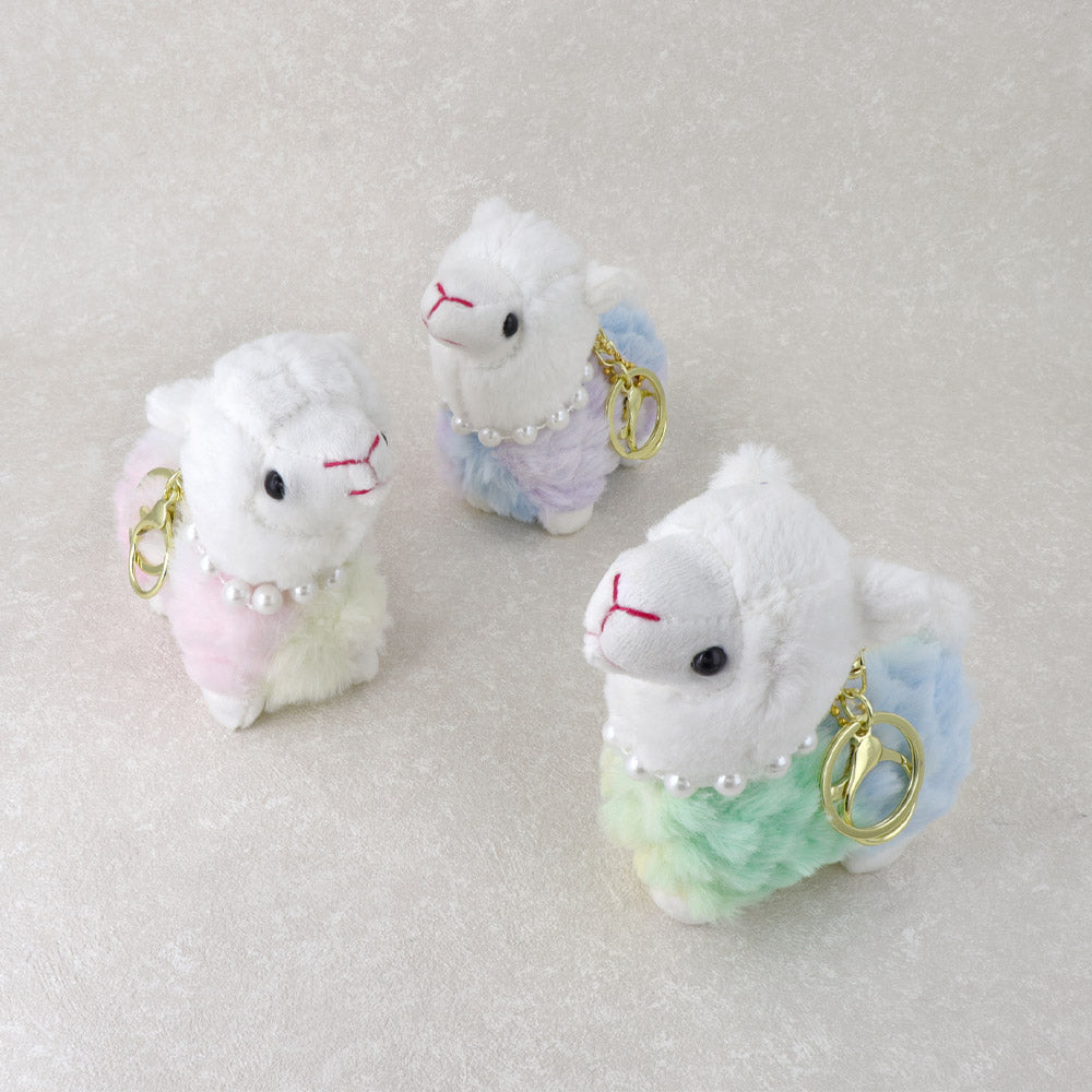 Furry Alpaca Plush Keychain