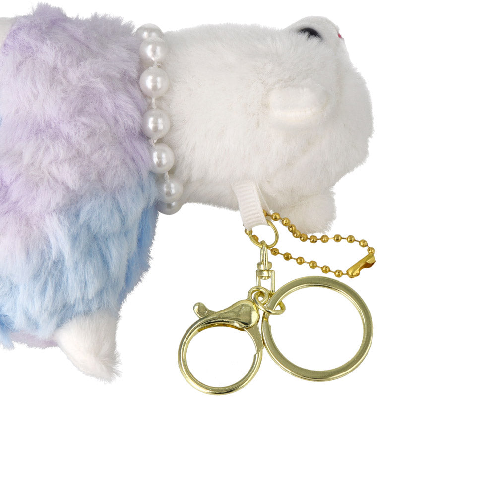 Furry Alpaca Plush Keychain