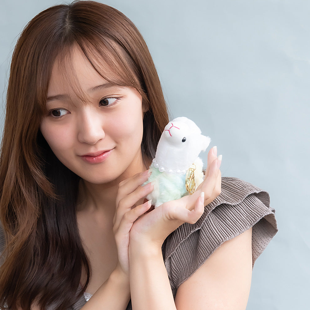 Furry Alpaca Plush Keychain