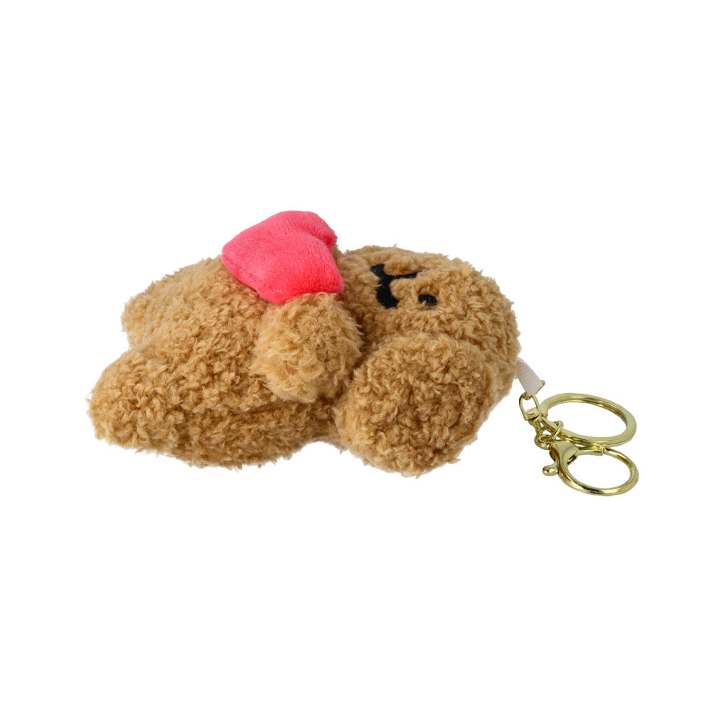 Dog with Heart Plush Keychain