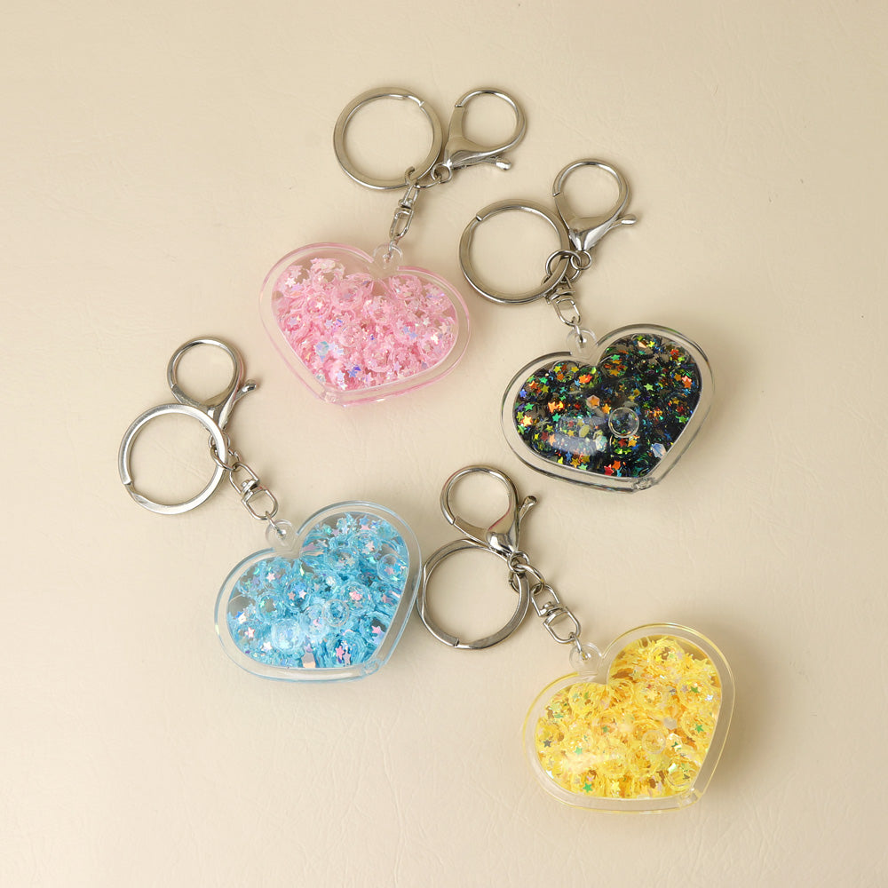 Sparkle Heart Shaker Keychain