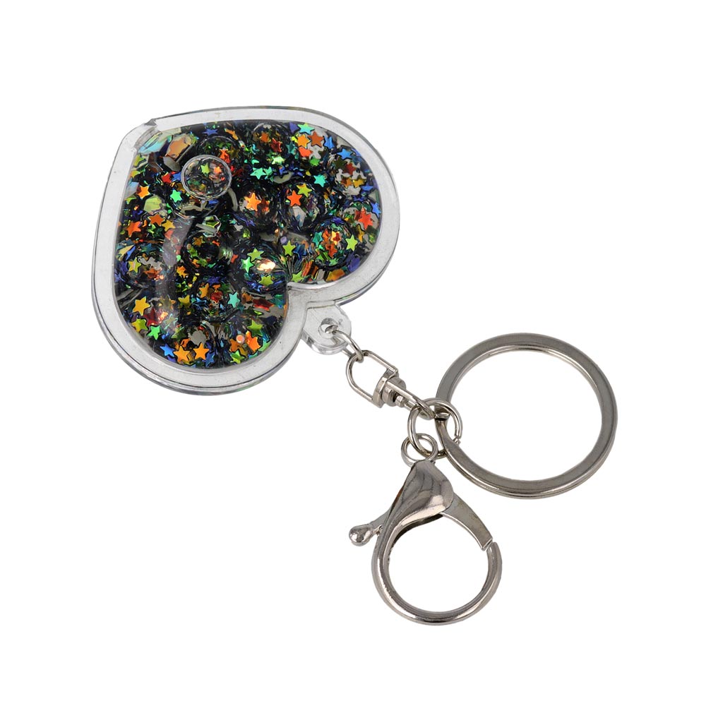 Sparkle Heart Shaker Keychain