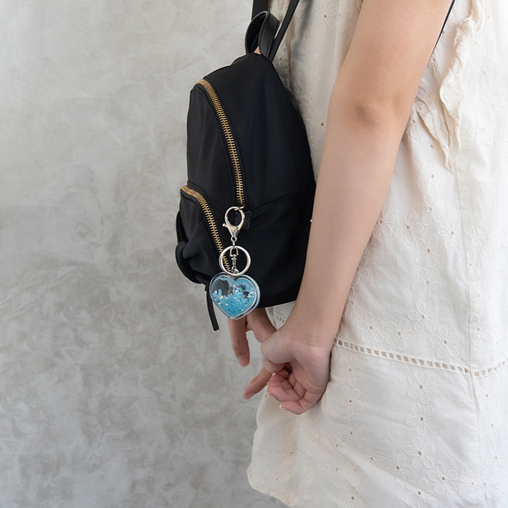 Sparkle Heart Shaker Keychain