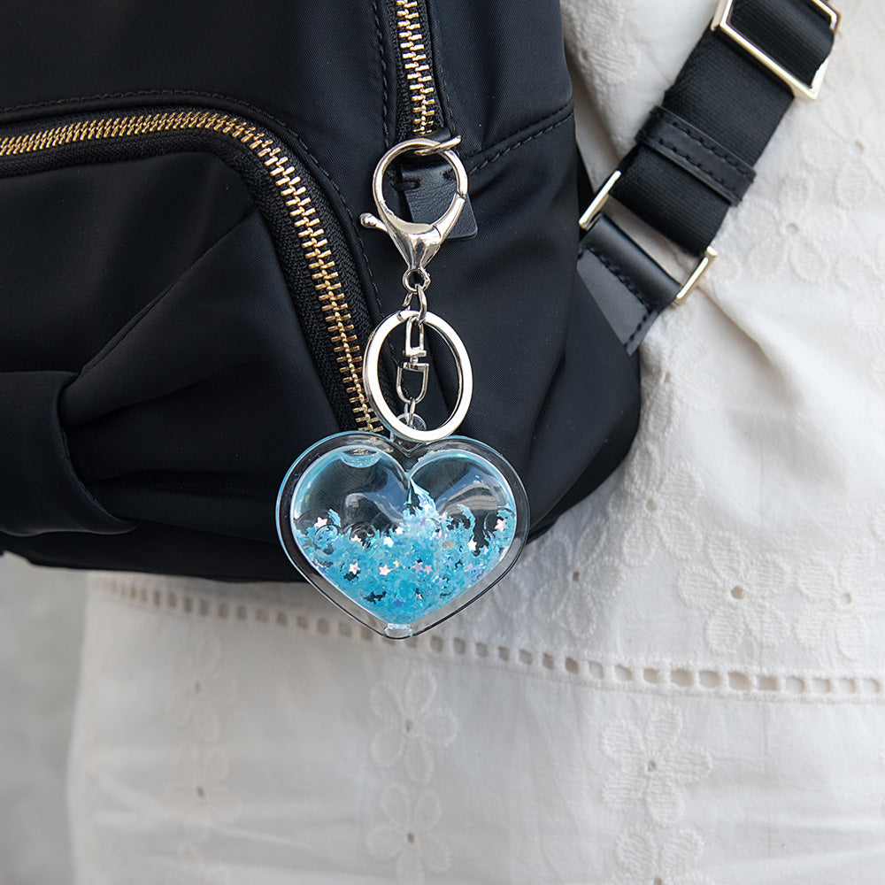 Sparkle Heart Shaker Keychain