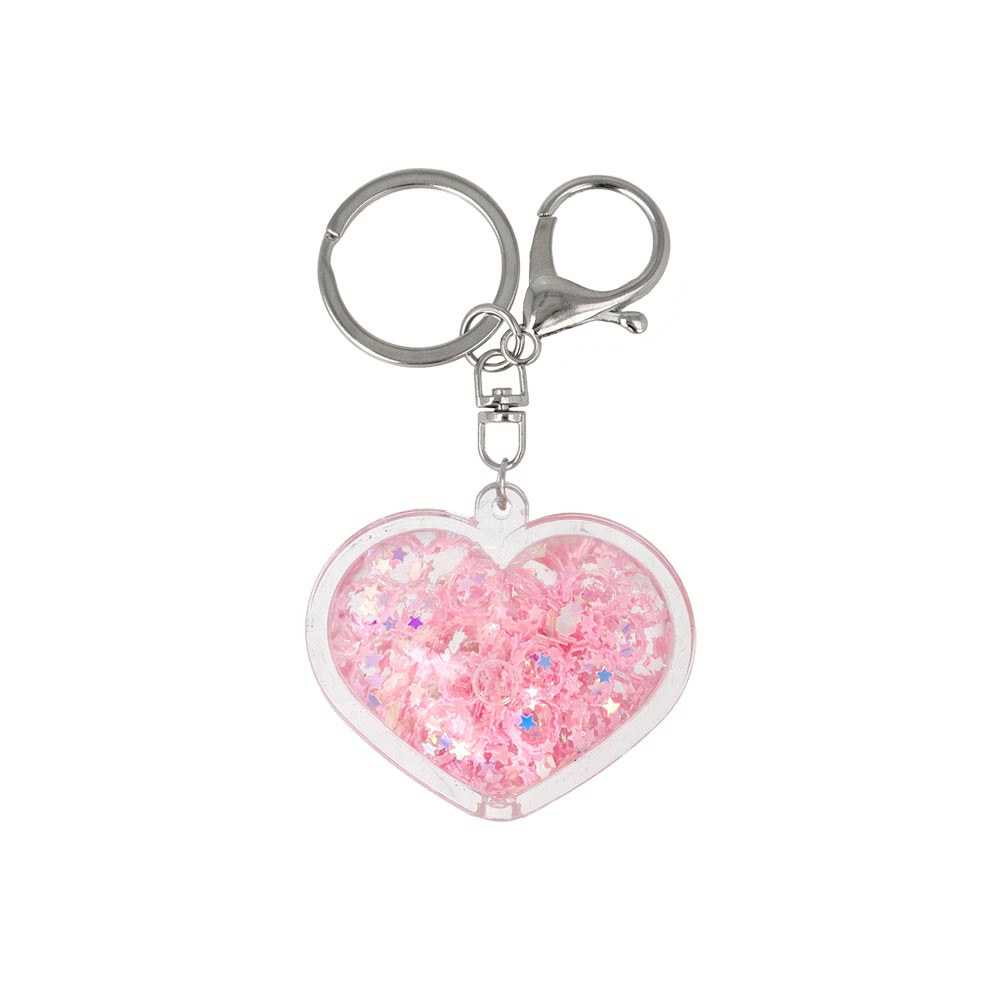 Sparkle Heart Shaker Keychain