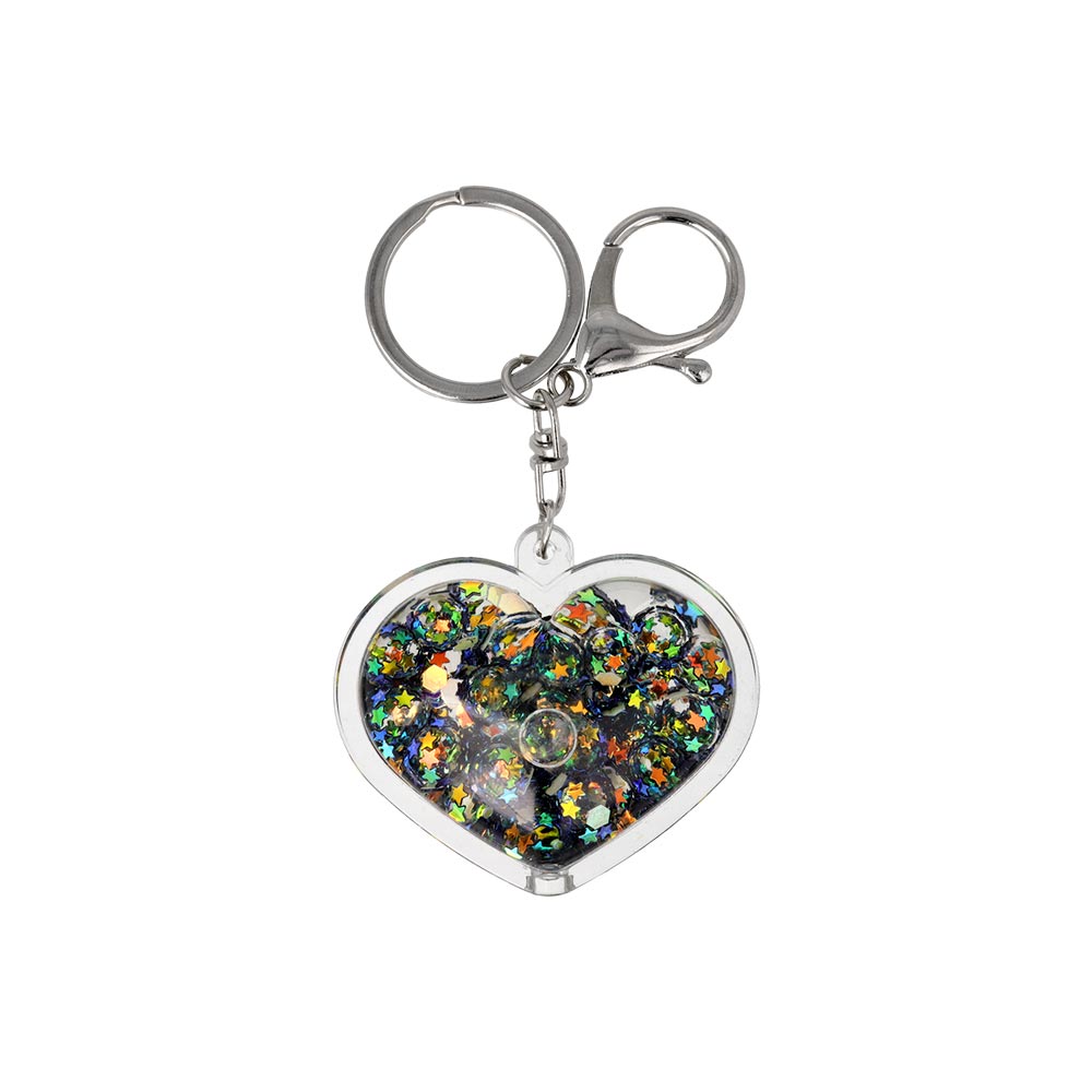 Sparkle Heart Shaker Keychain