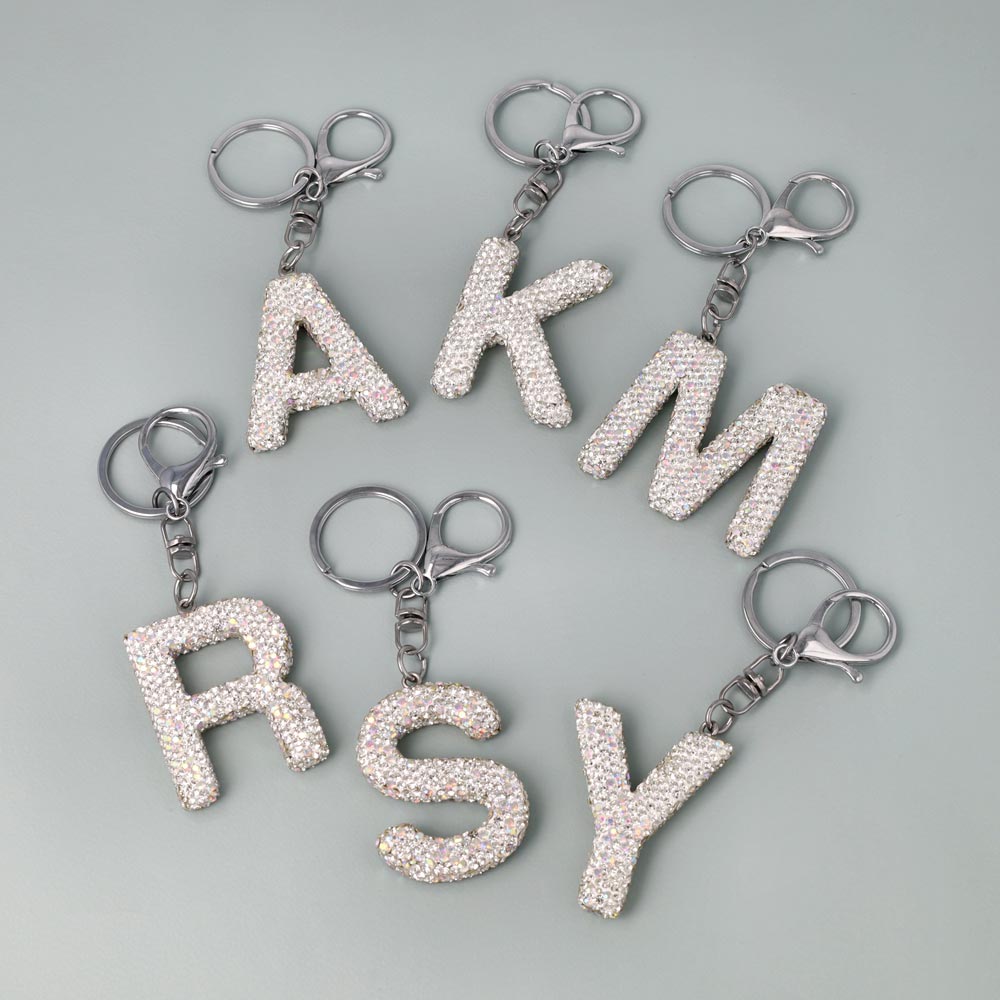 Pave Initial Letter Keyring