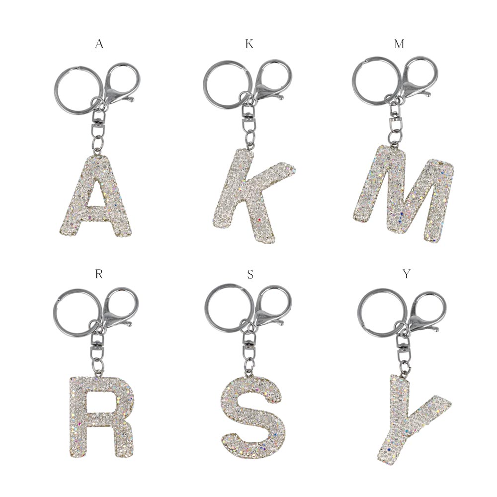 Pave Initial Letter Keyring