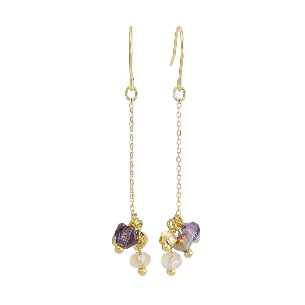 Bead Cluster Chain Drop Earrings