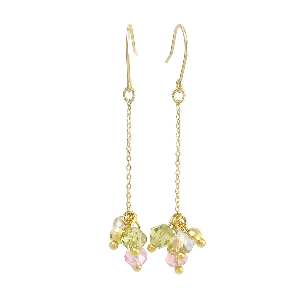 Bead Cluster Chain Drop Earrings