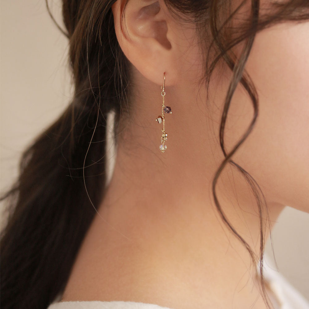 Beaded Line Drop Earrings