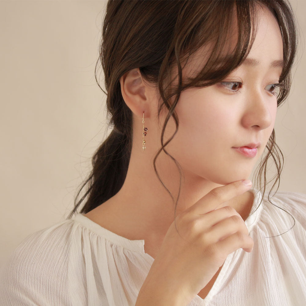 Beaded Line Drop Earrings