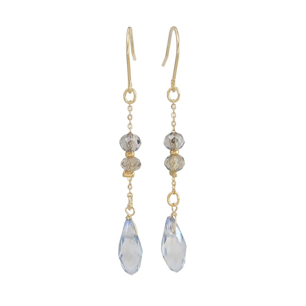 Gemmed Pendulum Drop Earrings