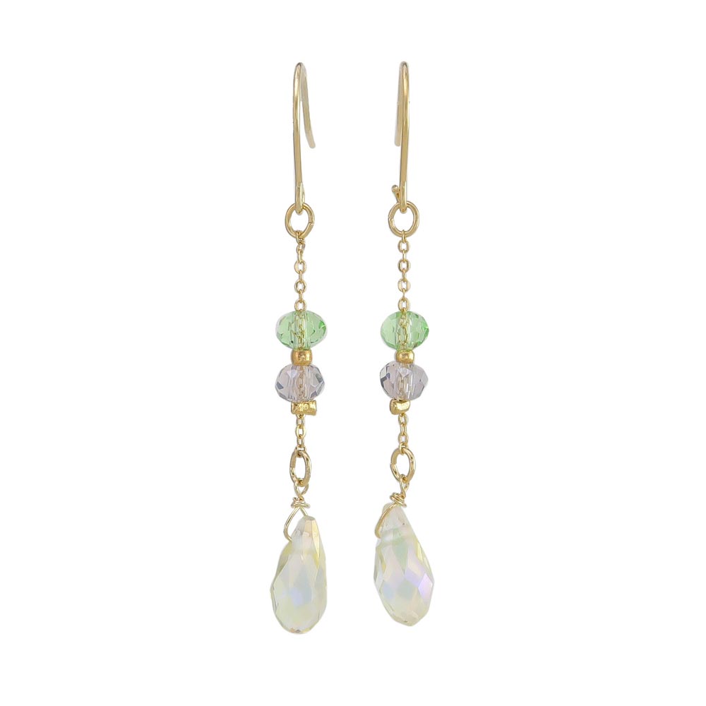 Gemmed Pendulum Drop Earrings