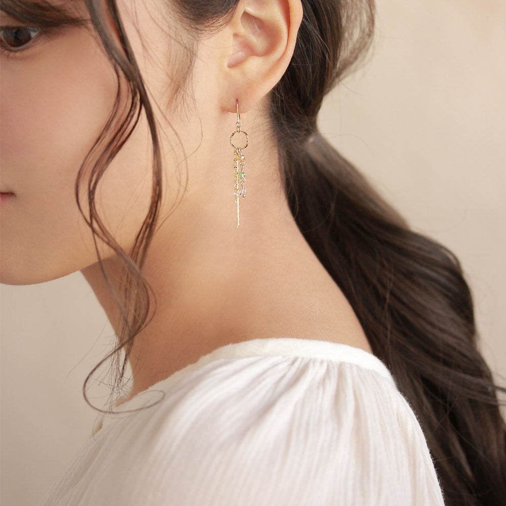 Mixed Chain Fringe Drop Earrings