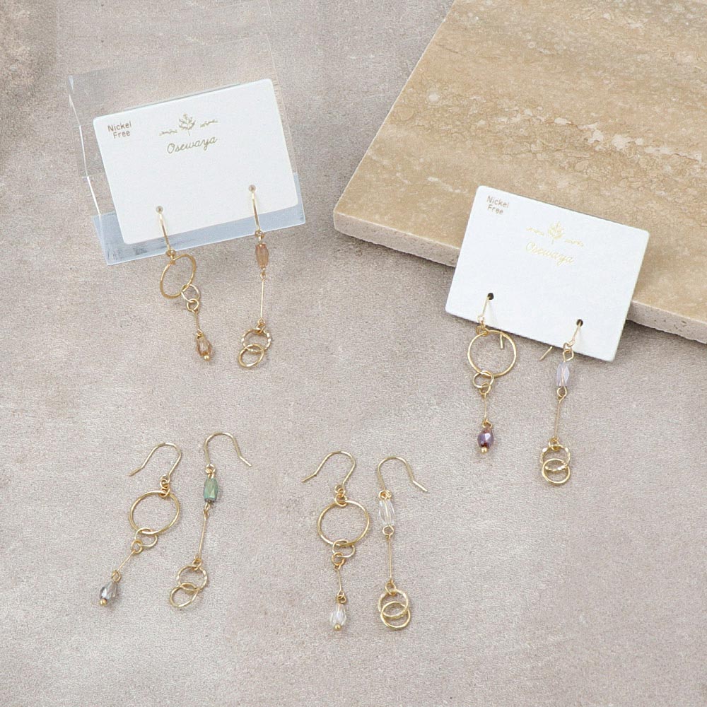 Beaded Link Drop Mismatched Earrings