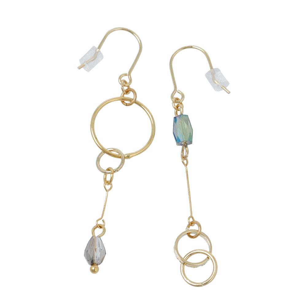 Beaded Link Drop Mismatched Earrings