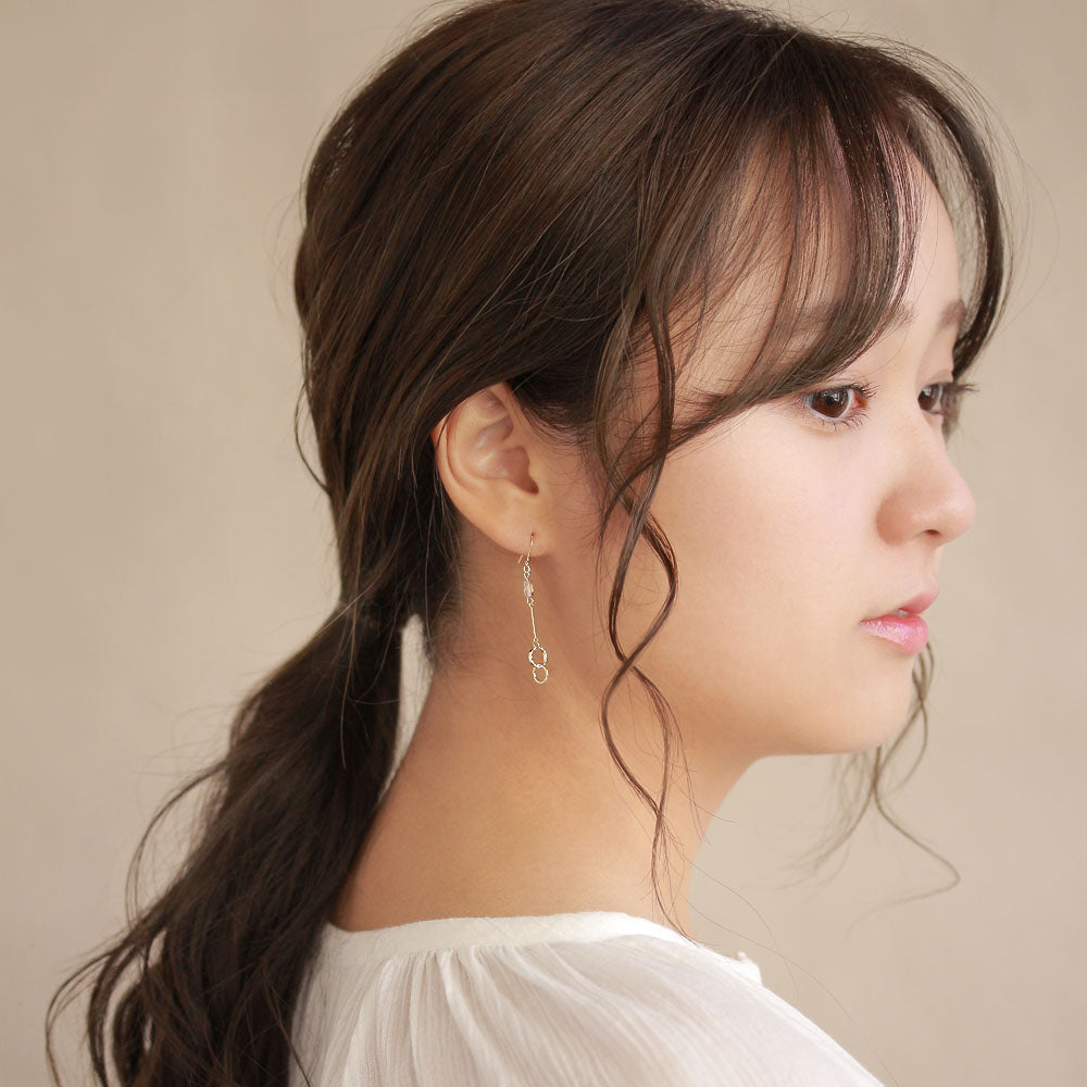 Beaded Link Drop Mismatched Earrings