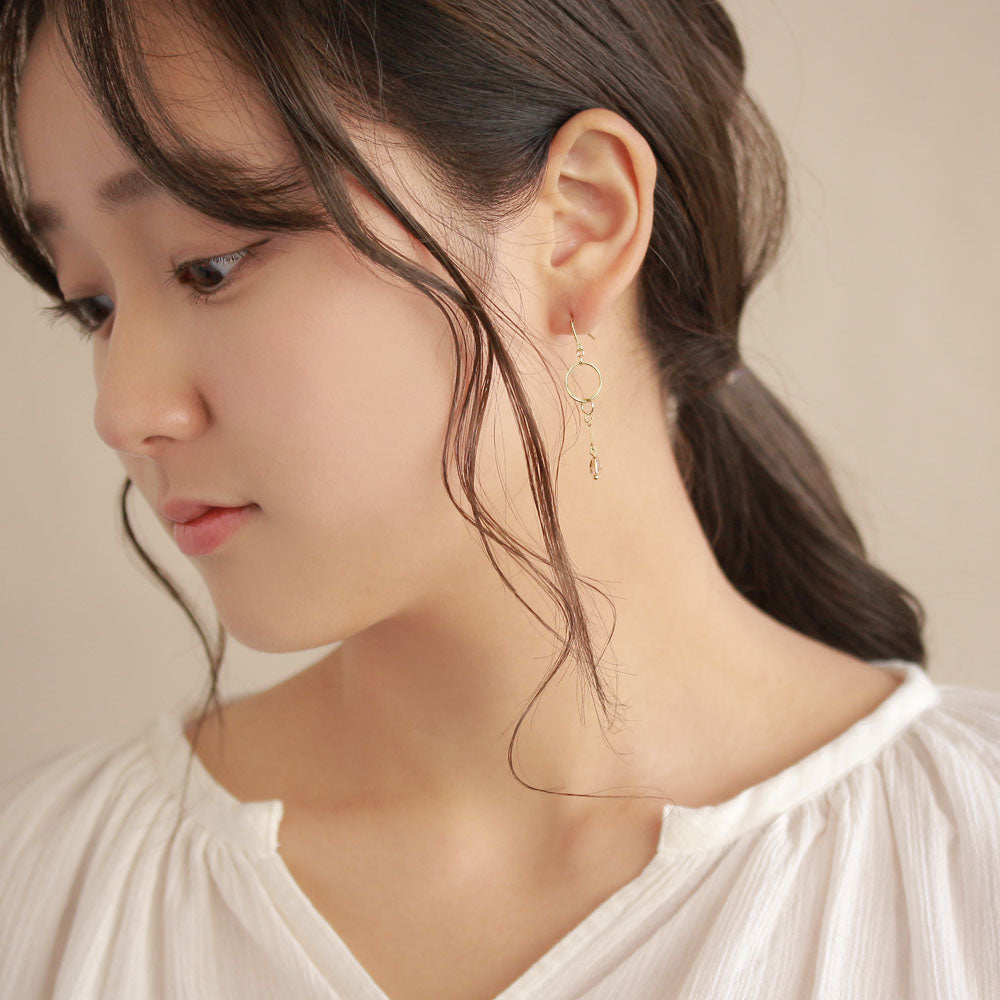 Beaded Link Drop Mismatched Earrings