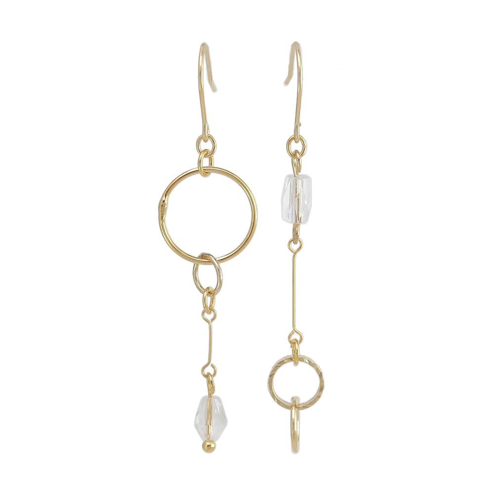 Beaded Link Drop Mismatched Earrings