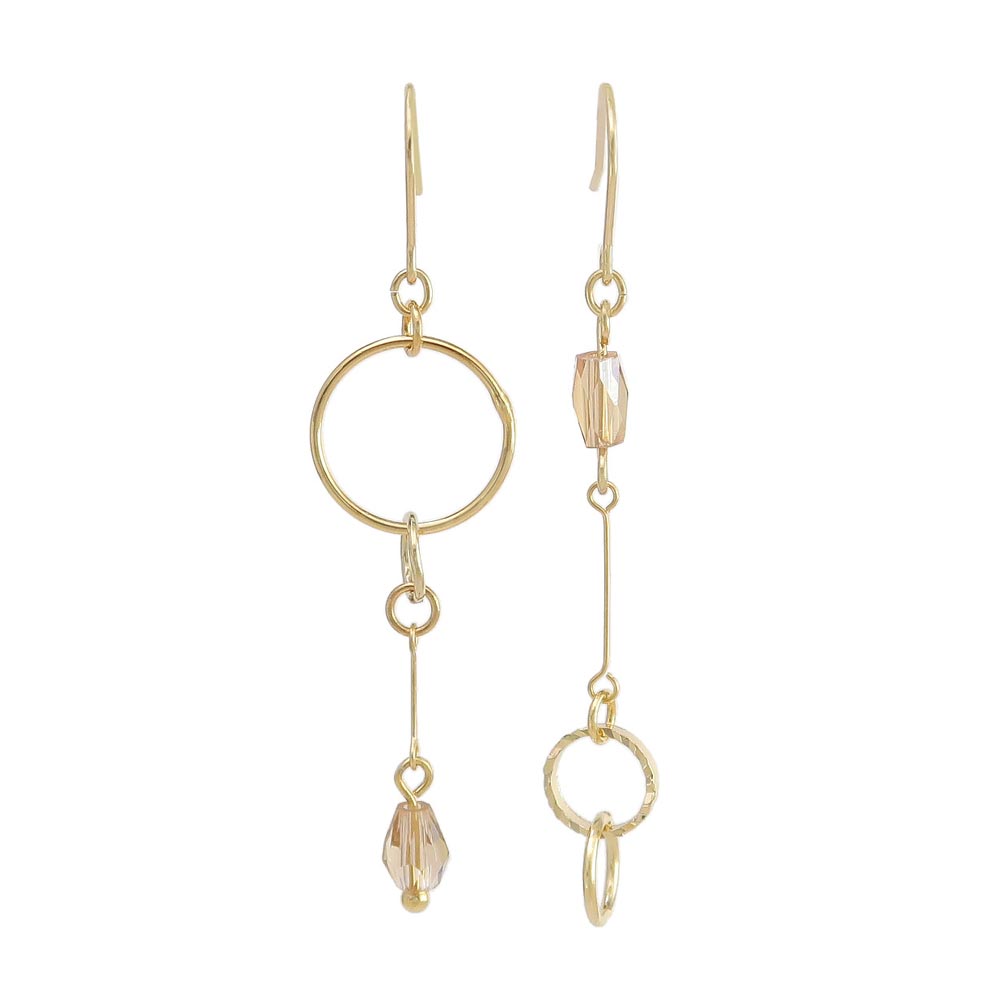 Beaded Link Drop Mismatched Earrings