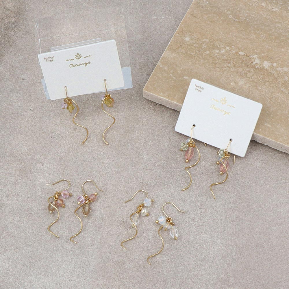 Cluster Gem Spiral Drop Earrings