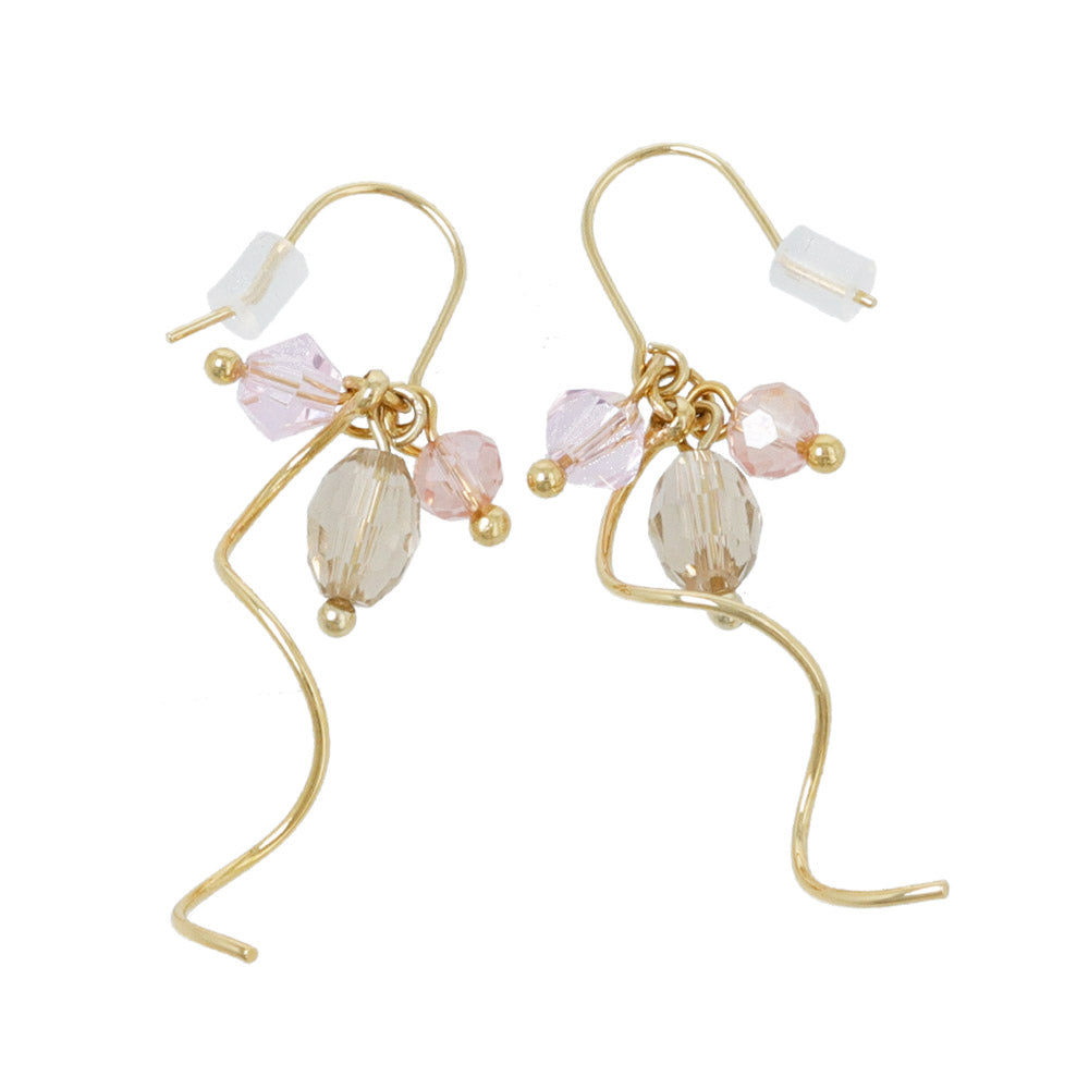 Cluster Gem Spiral Drop Earrings