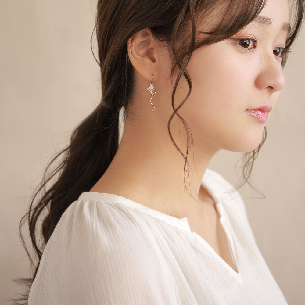 Cluster Gem Spiral Drop Earrings