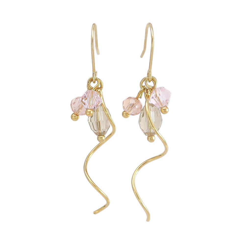 Cluster Gem Spiral Drop Earrings