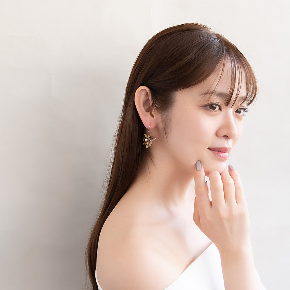 Double Contrast Flower Earrings