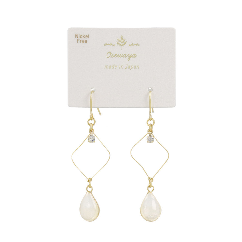 Rhombus Pale Waterdrop Earrings