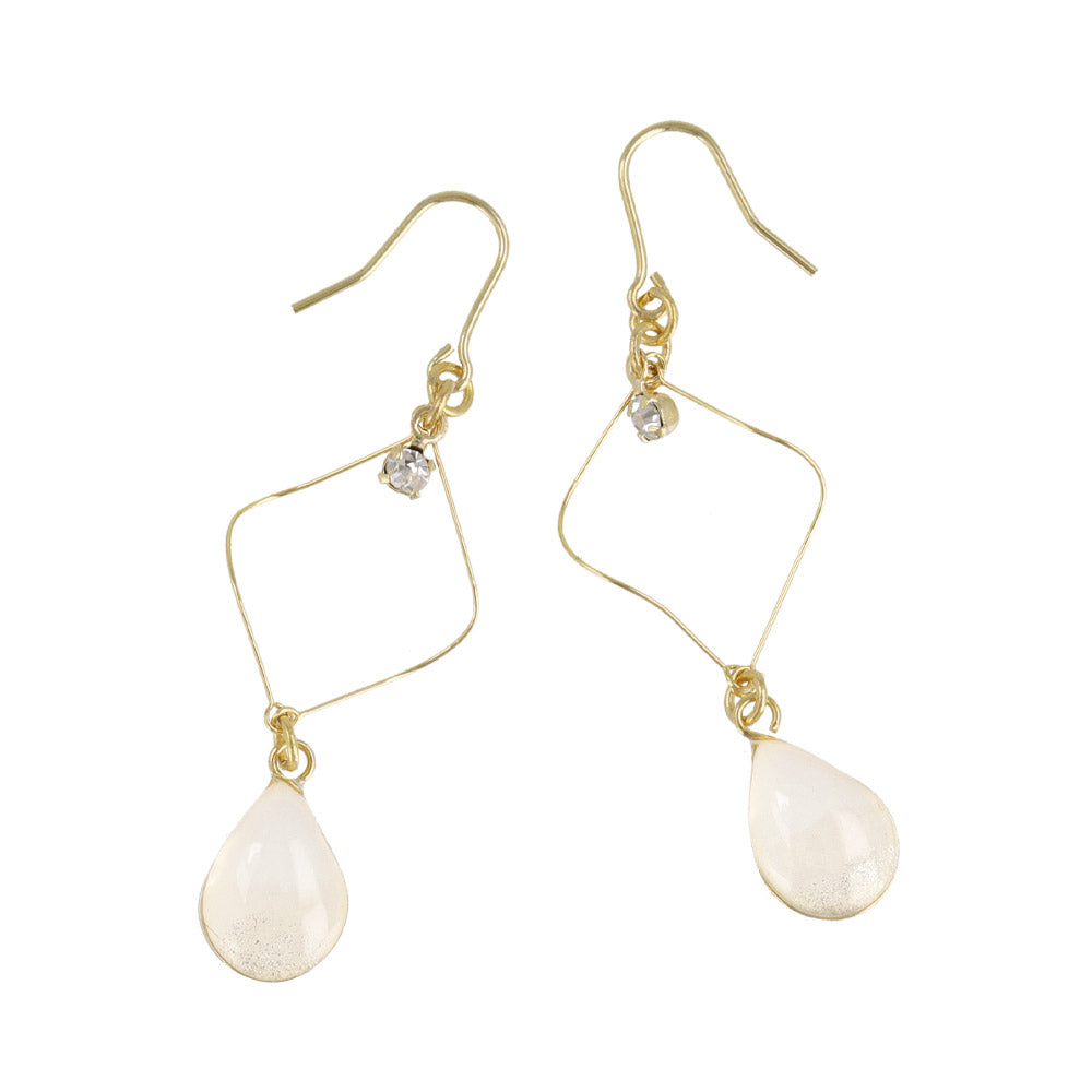 Rhombus Pale Waterdrop Earrings